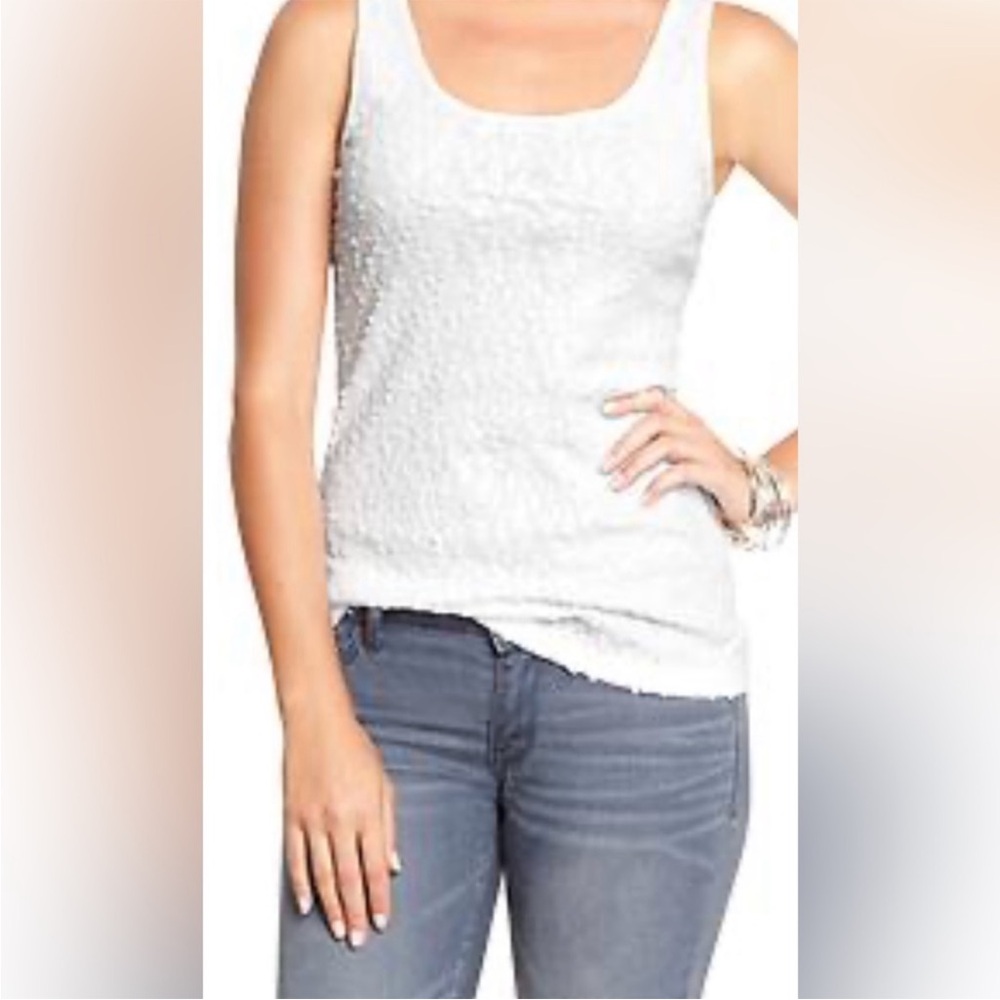 OLD NAVY White Sequin
Women's Top